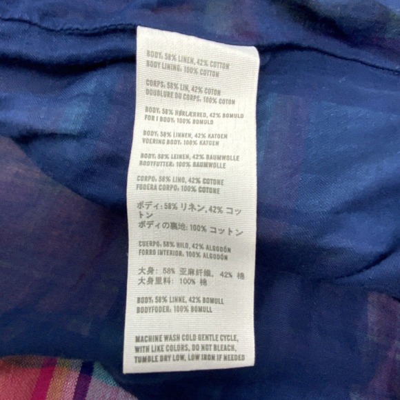 Hollister Plaid Multi Color Lined Skirt Pull on 2 Front Pockets Size Small Linen - Picture 13 of 13